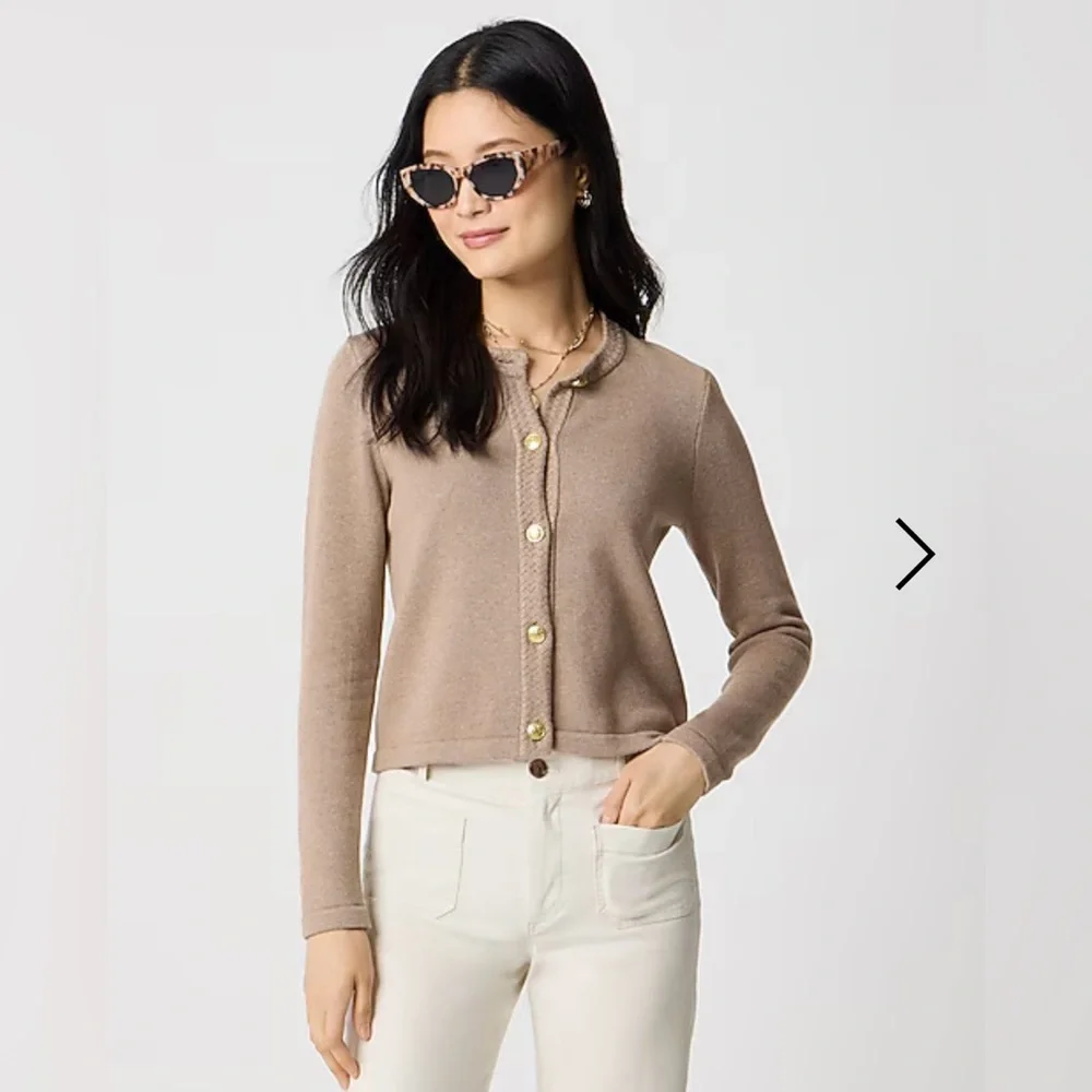 J. Crew Factory Cotton Cardigan Sweater Lady Jacket - Picture 3 of 7